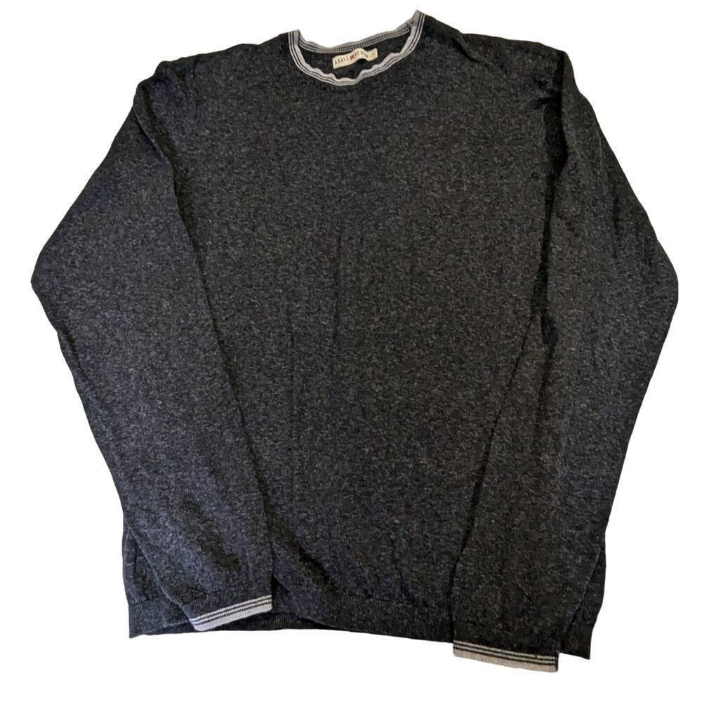 AGAVE DENIM Koa Cotton‎ Contrast Trim Fine Gauge Knit Crew Sweater Large
